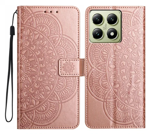 Xiaomi 15T Hoesje Mandala Book Case met Pasjeshouder Roze Goud afbeelding 1