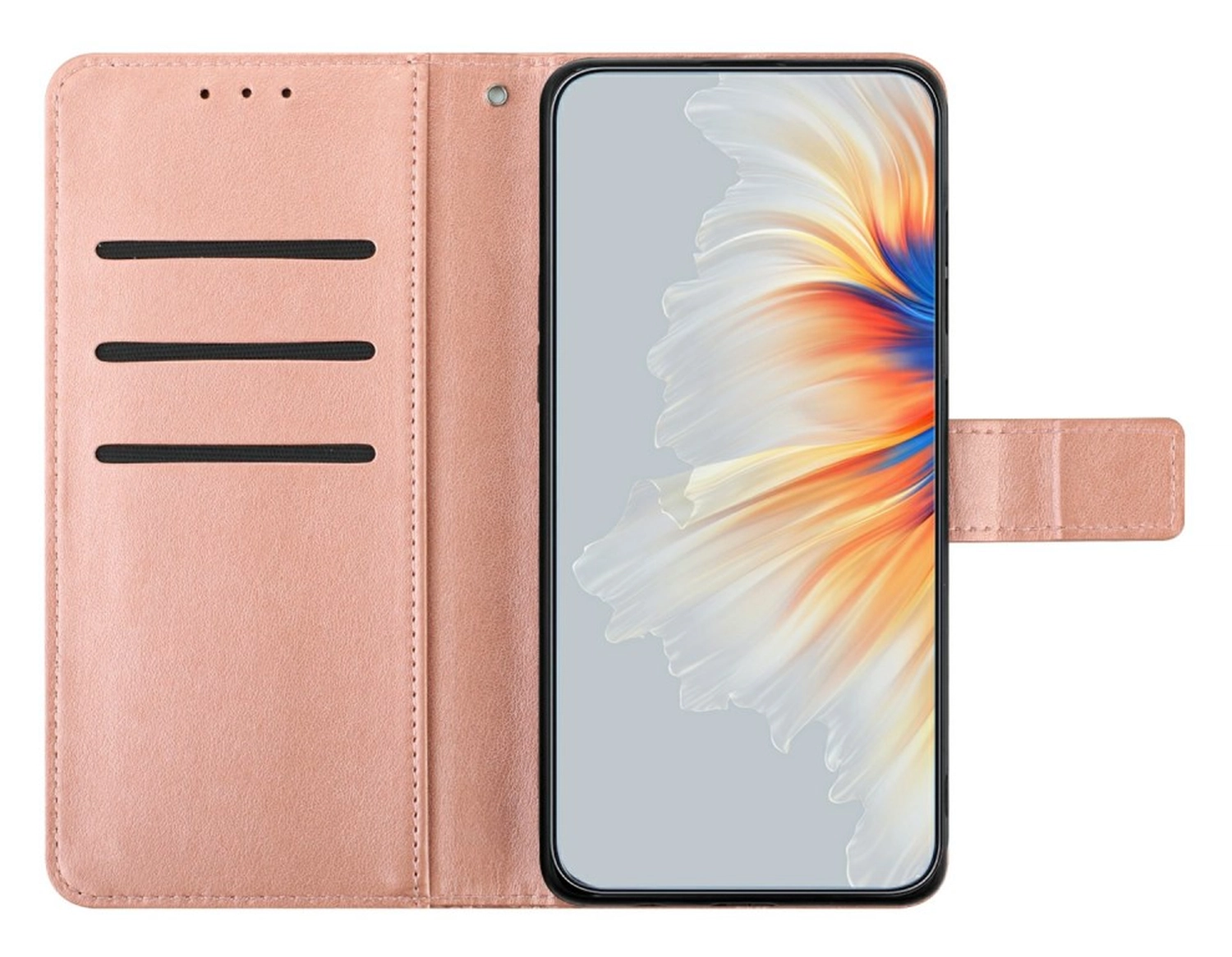 Xiaomi 15T Hoesje Mandala Book Case met Pasjeshouder Roze Goud afbeelding 2