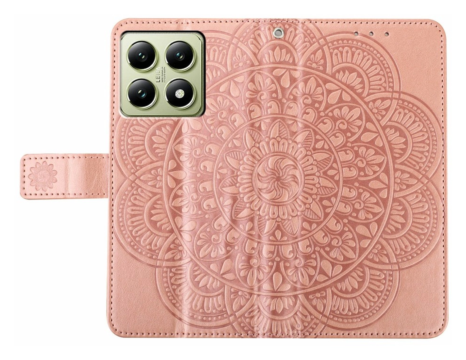 Xiaomi 15T Hoesje Mandala Book Case met Pasjeshouder Roze Goud afbeelding 5