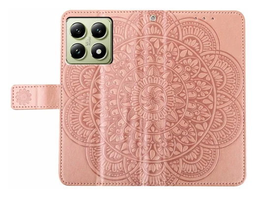 Xiaomi 15T Hoesje Mandala Book Case met Pasjeshouder Roze Goud afbeelding 5