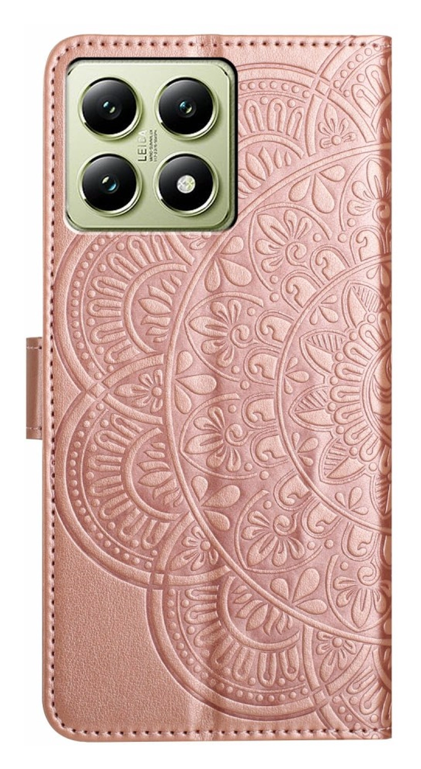 Xiaomi 15T Hoesje Mandala Book Case met Pasjeshouder Roze Goud afbeelding 8