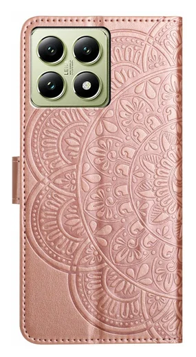 Xiaomi 15T Hoesje Mandala Book Case met Pasjeshouder Roze Goud afbeelding 8