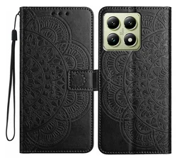 Xiaomi 15T Hoesje Mandala Book Case met Pasjeshouder Zwart afbeelding