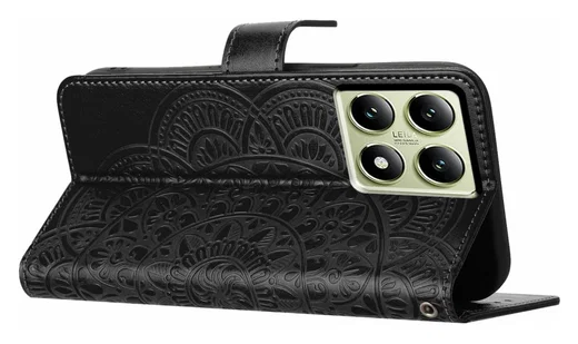 Xiaomi 15T Hoesje Mandala Book Case met Pasjeshouder Zwart afbeelding 4