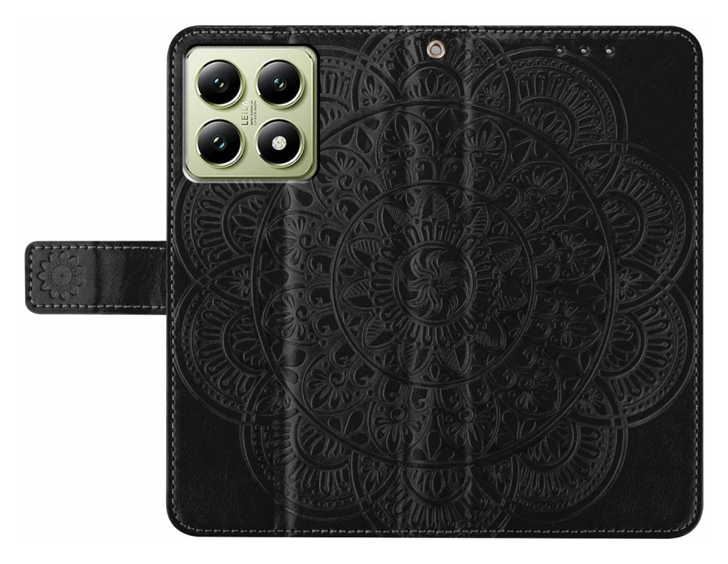 Xiaomi 15T Hoesje Mandala Book Case met Pasjeshouder Zwart afbeelding 5