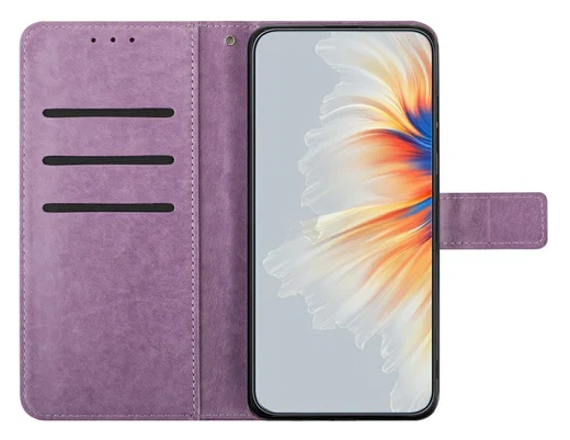 Xiaomi 15T Pro Hoesje Mandala Book Case met Pasjeshouder Paars afbeelding 2