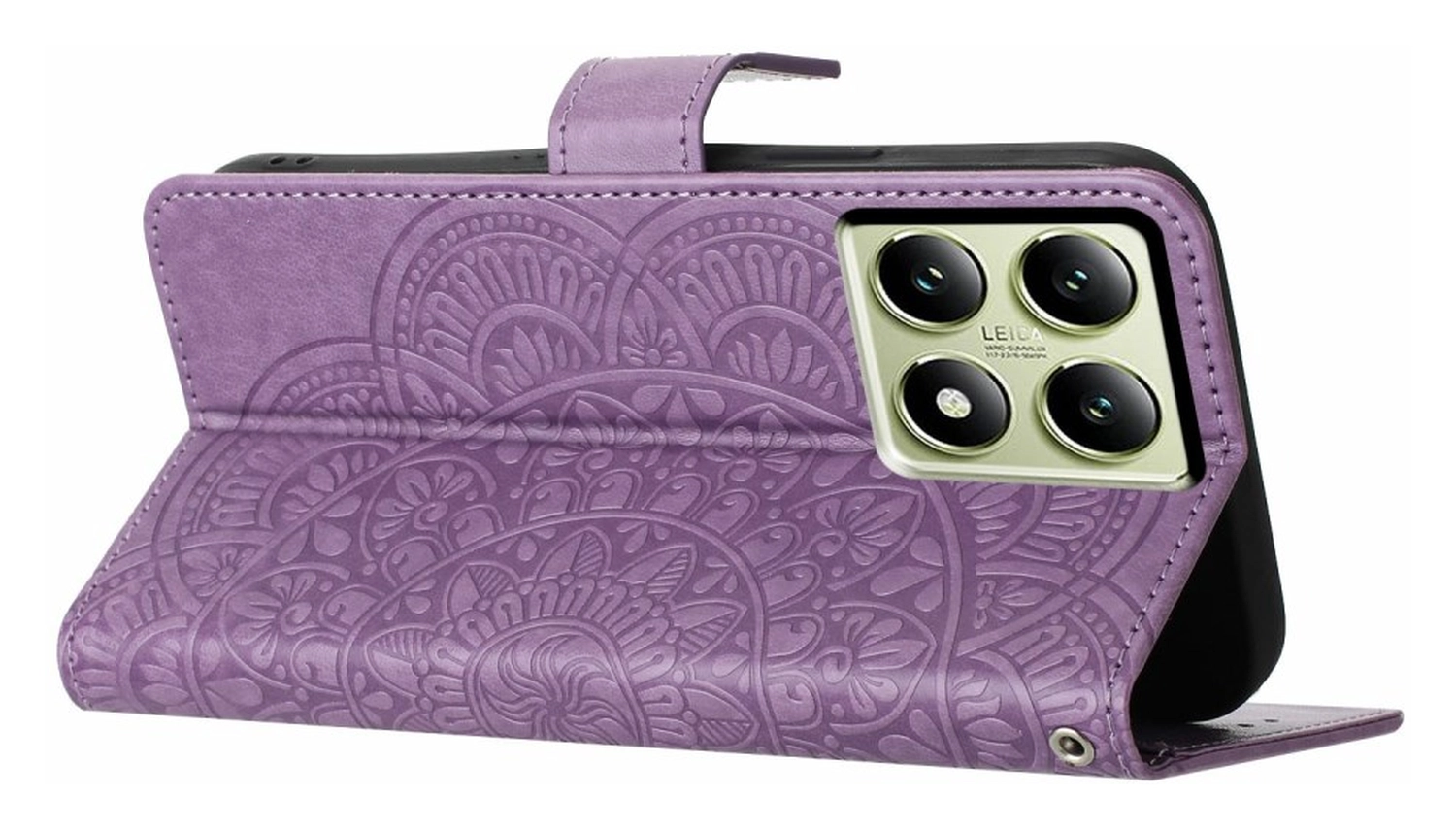 Xiaomi 15T Pro Hoesje Mandala Book Case met Pasjeshouder Paars afbeelding 4