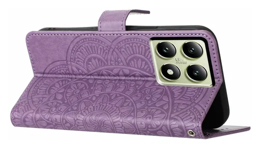 Xiaomi 15T Pro Hoesje Mandala Book Case met Pasjeshouder Paars afbeelding 4