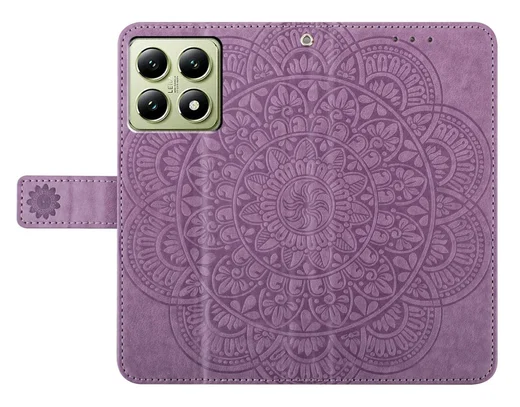 Xiaomi 15T Pro Hoesje Mandala Book Case met Pasjeshouder Paars afbeelding 5