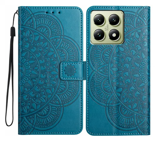 Xiaomi 15T Pro Hoesje Mandala Book Case met Pasjeshouder Blauw afbeelding 1