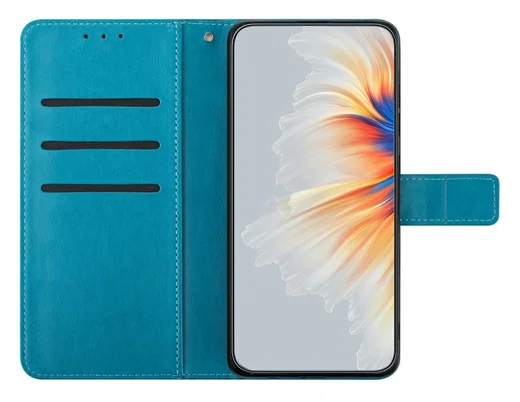 Xiaomi 15T Pro Hoesje Mandala Book Case met Pasjeshouder Blauw afbeelding 2