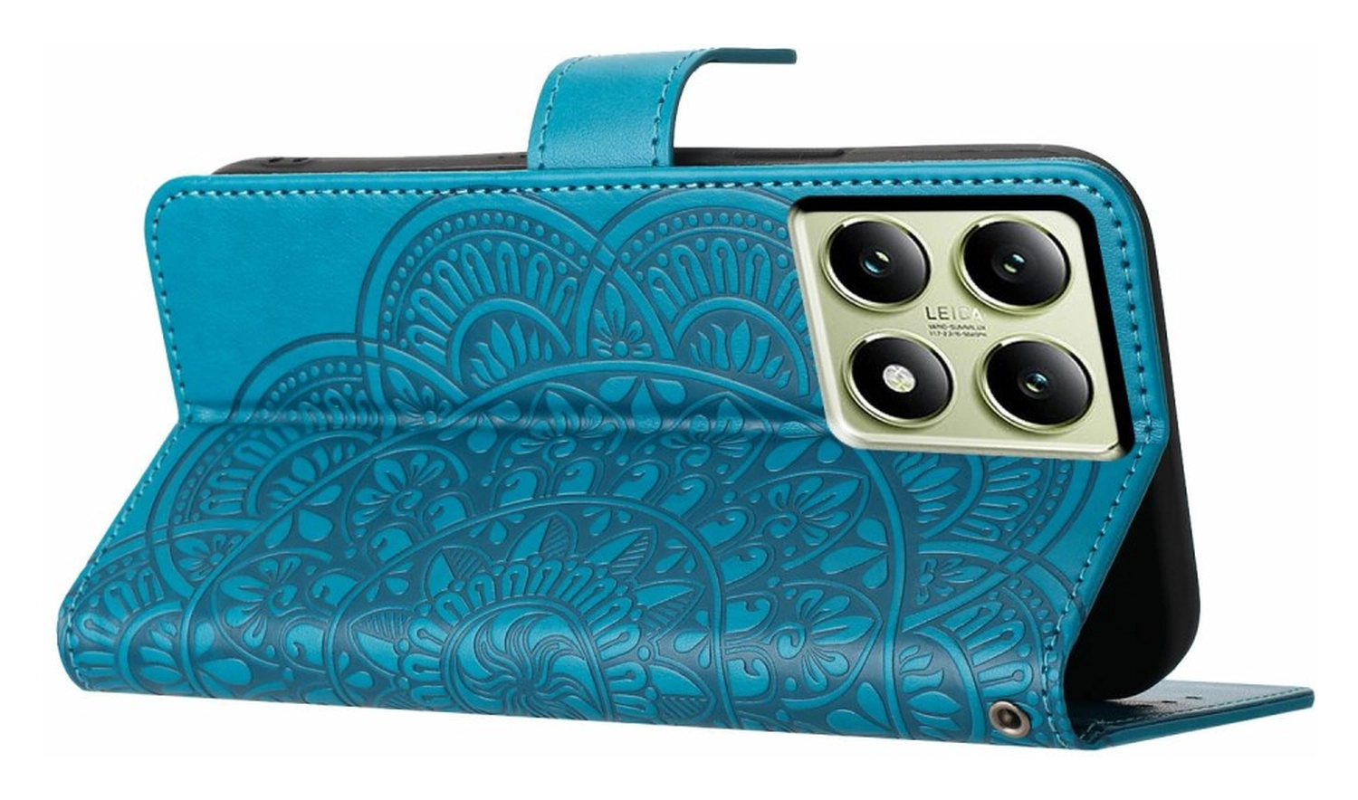 Xiaomi 15T Pro Hoesje Mandala Book Case met Pasjeshouder Blauw afbeelding 4