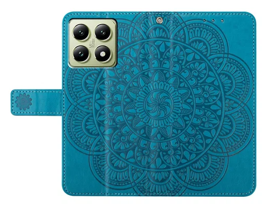 Xiaomi 15T Pro Hoesje Mandala Book Case met Pasjeshouder Blauw afbeelding 5