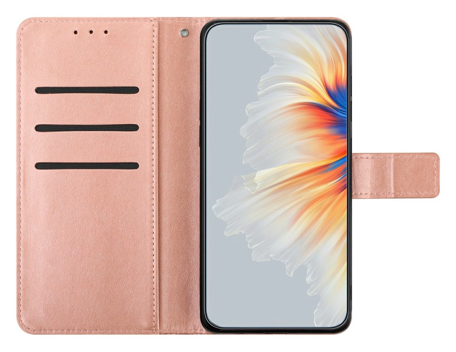 Xiaomi 15T Pro Hoesje Mandala Book Case met Pasjeshouder Roze Goud afbeelding 2