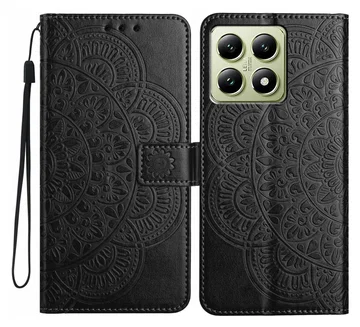 Xiaomi 15T Pro Hoesje Mandala Book Case met Pasjeshouder Zwart