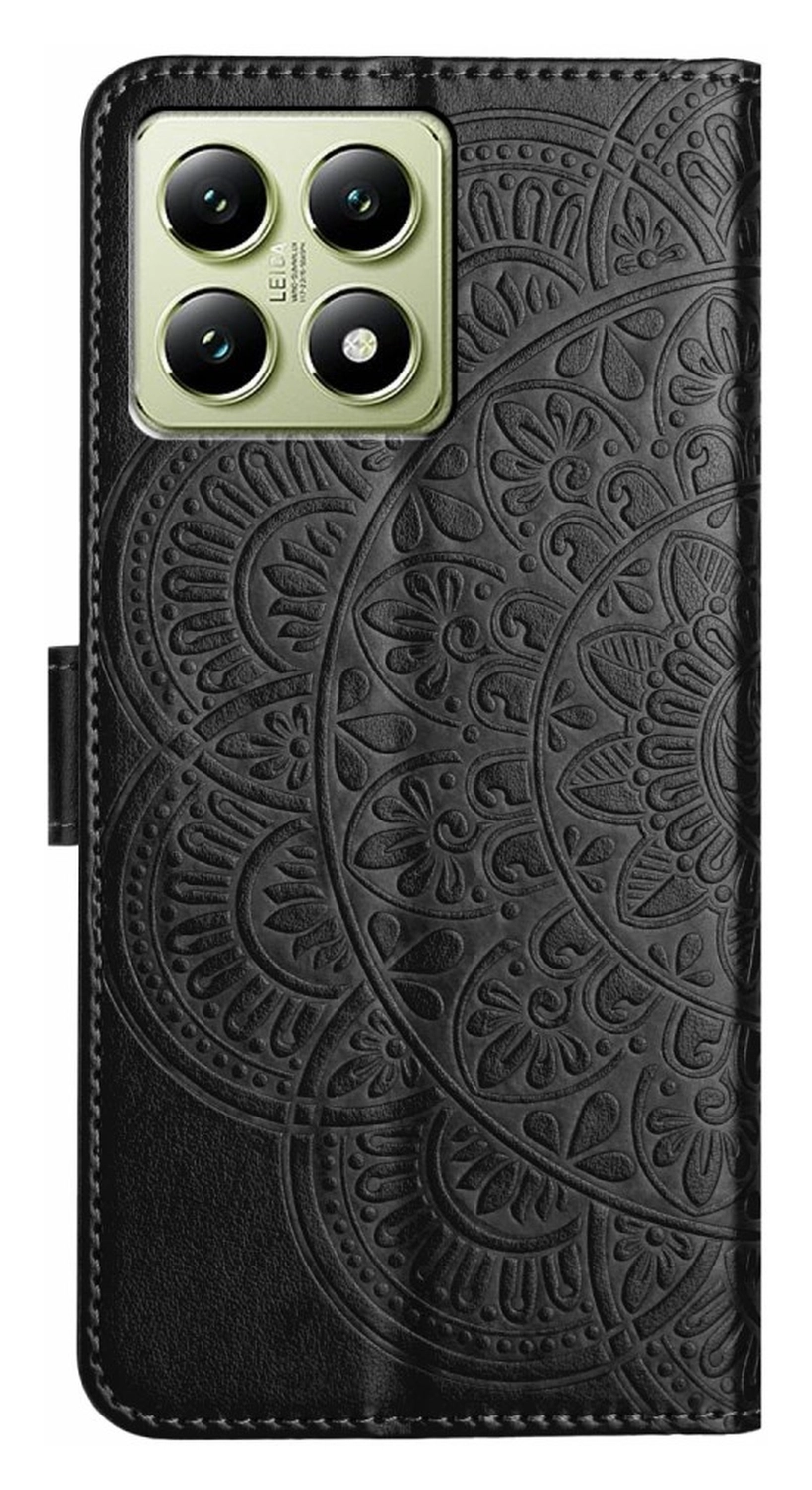 Xiaomi 15T Pro Hoesje Mandala Book Case met Pasjeshouder Zwart afbeelding 8