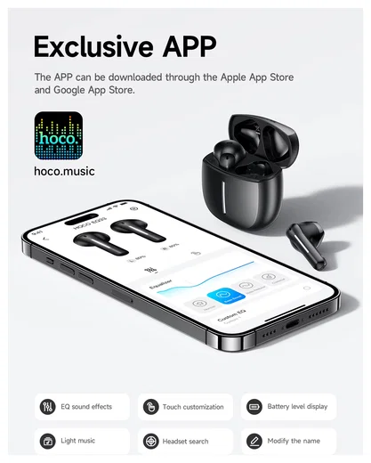 Hoco EQ33 Draadloze Oordopjes Bluetooth Headset Wit afbeelding 5