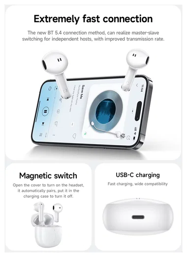 Hoco EQ33 Draadloze Oordopjes Bluetooth Headset Wit afbeelding 6