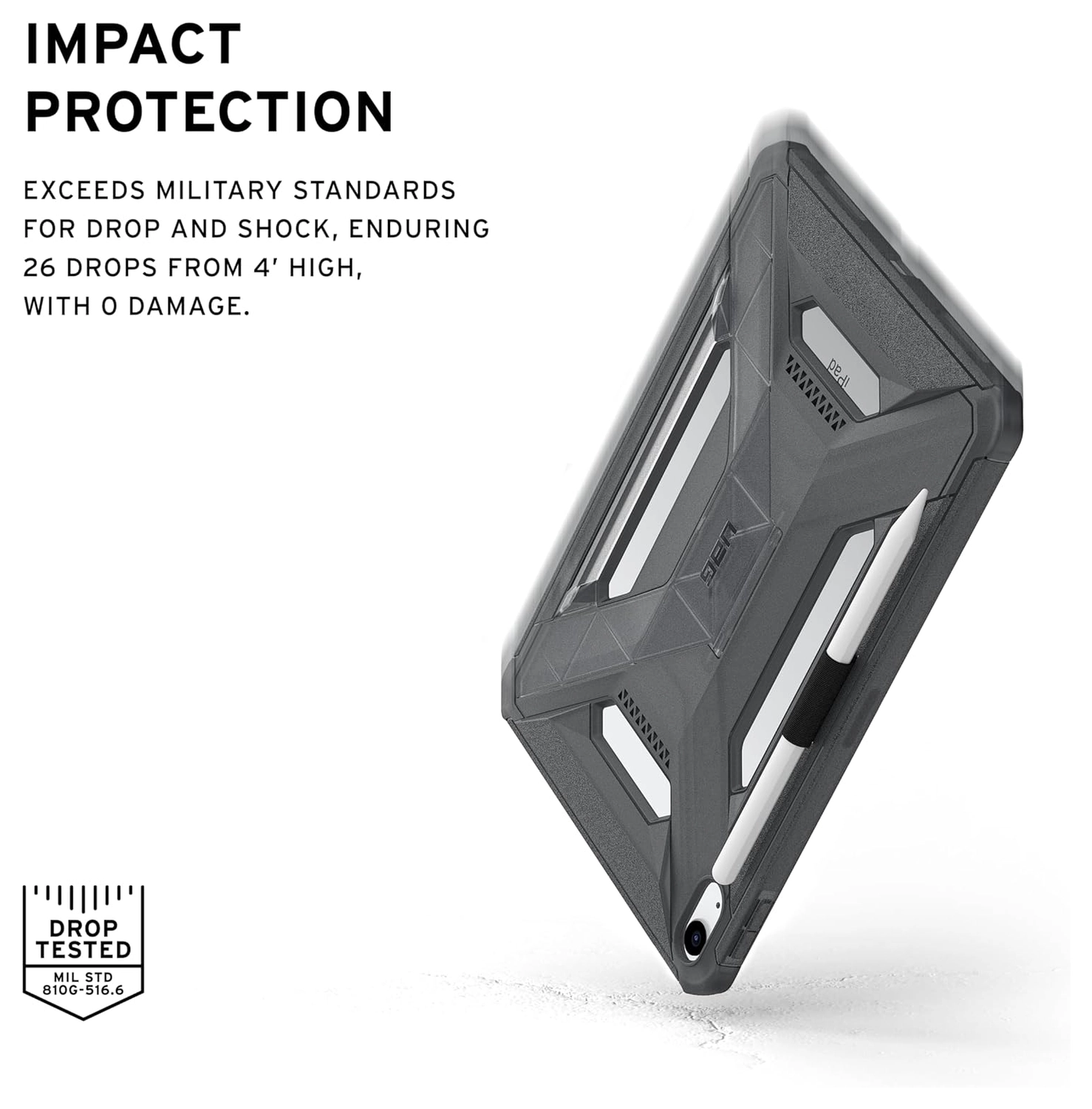 Urban Armor Gear Scout Apple iPad 11 (2025) Hoesje Back Cover Ash afbeelding 3