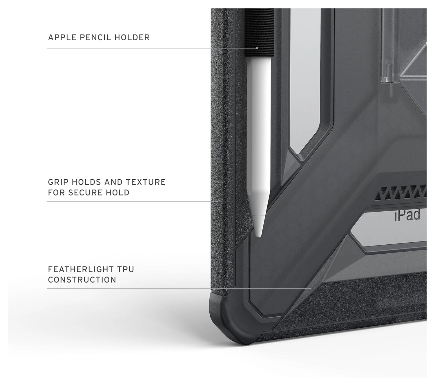 Urban Armor Gear Scout Apple iPad 11 (2025) Hoesje Back Cover Ash afbeelding 4