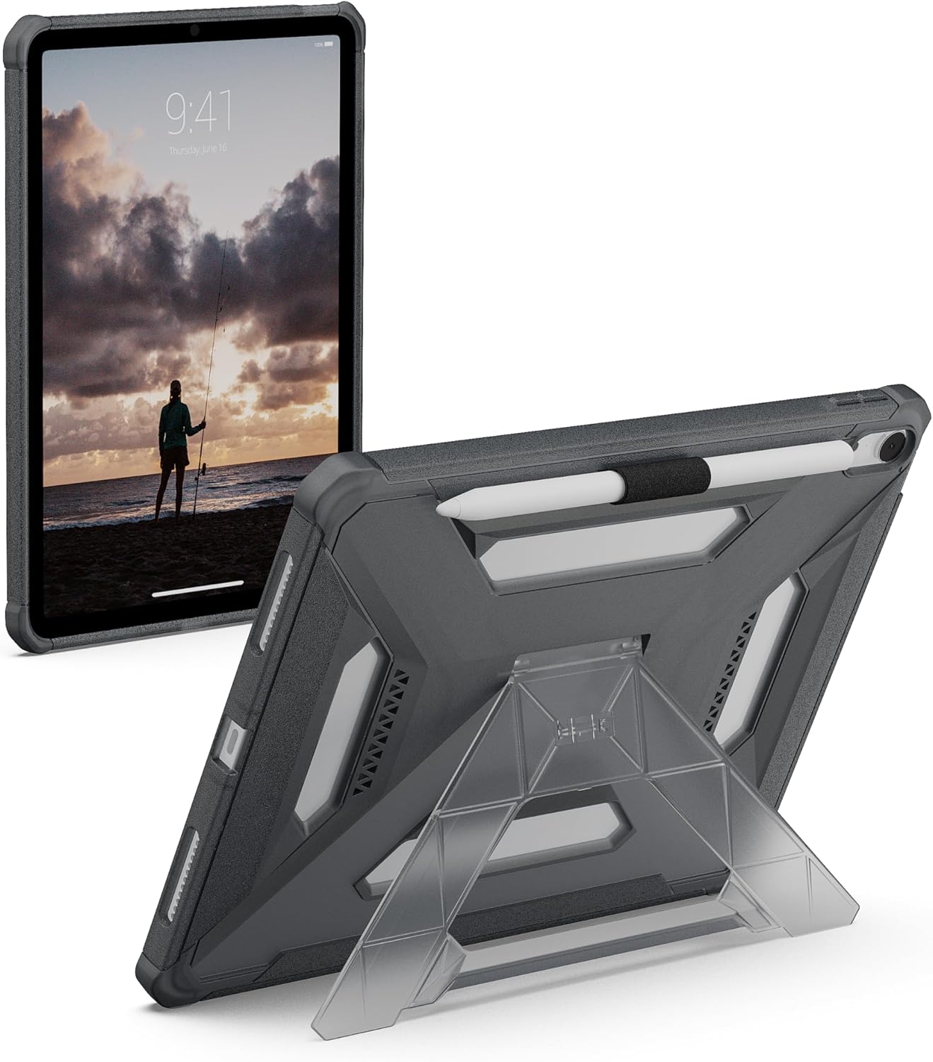 UAG Scout+ Apple iPad Air 11 (2024/2025) Hoes met Standaard Grijs afbeelding 1