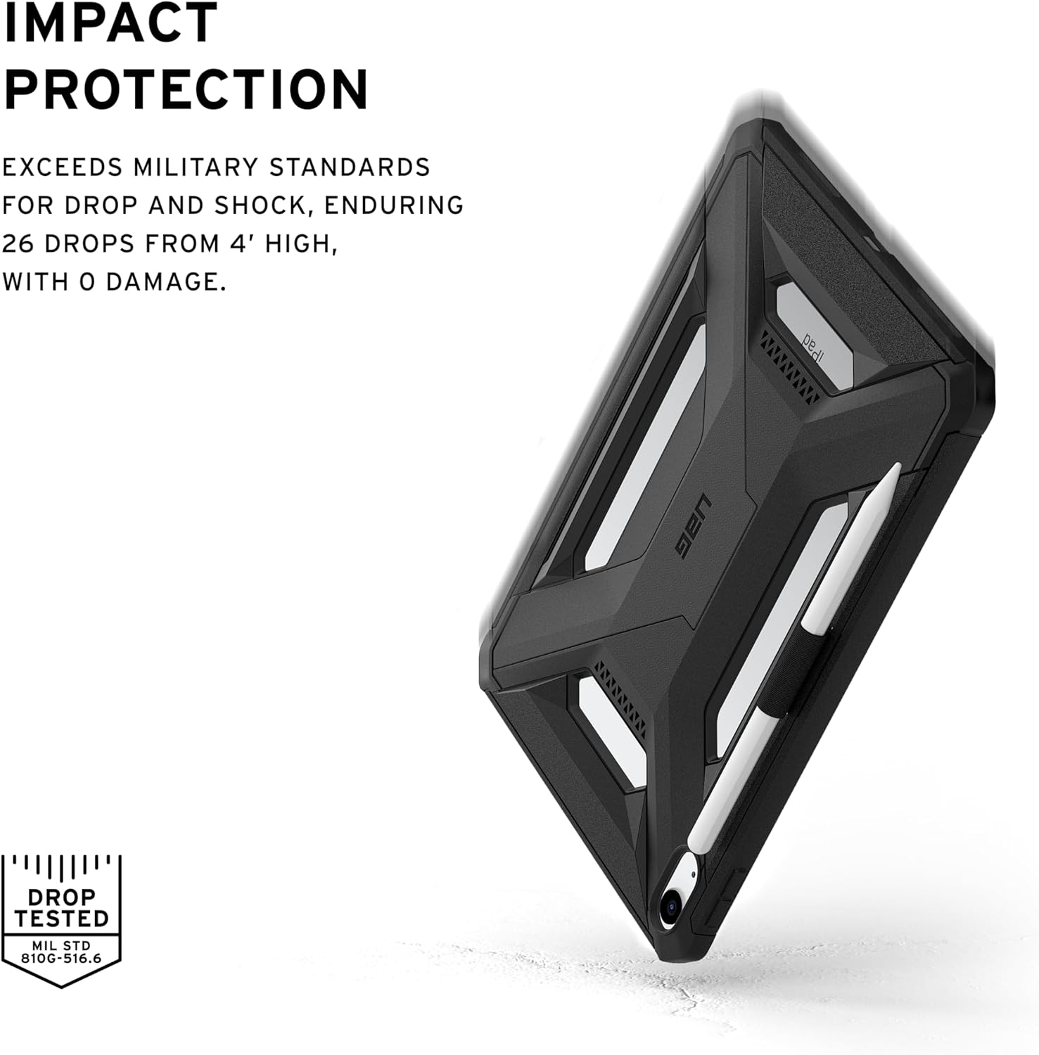 UAG Scout+ Apple  iPad 11 (2025) Hoes met Standaard Zwart afbeelding 3