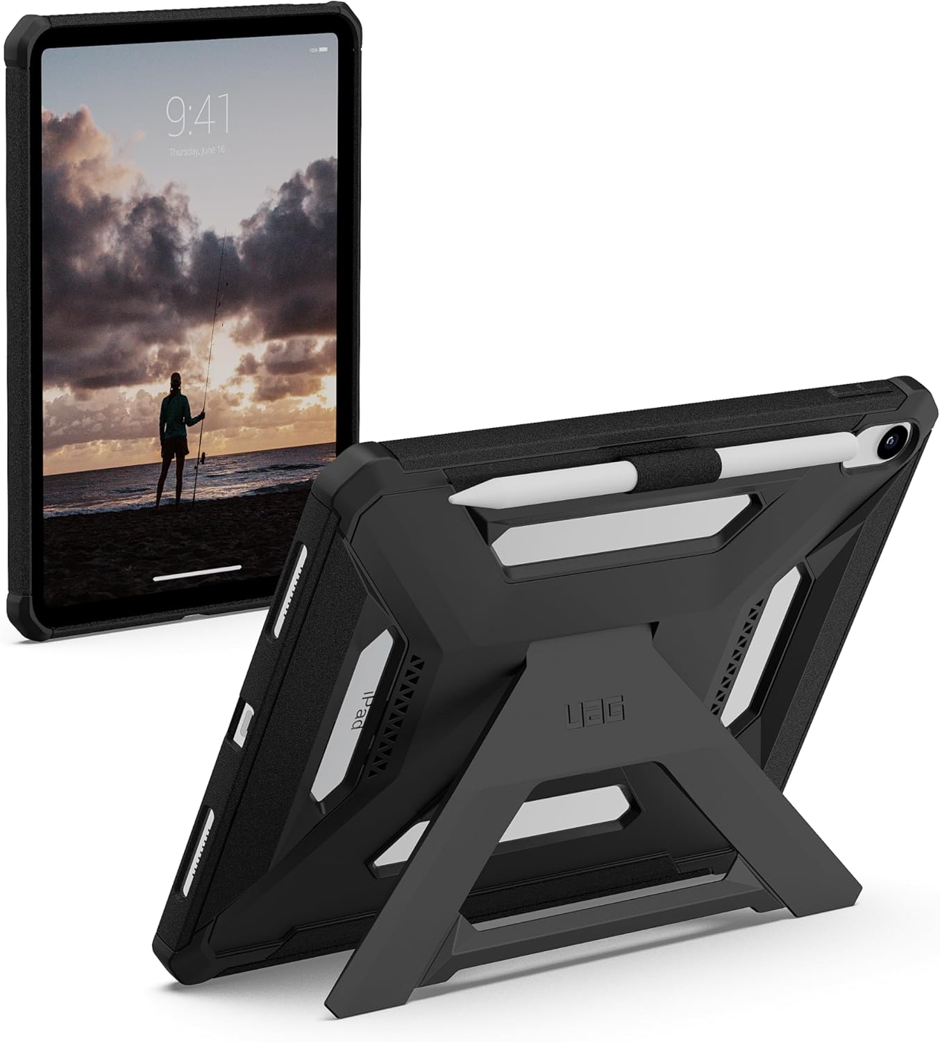 UAG Scout+ Apple  iPad 11 (2025) Hoes met Standaard Zwart afbeelding 1