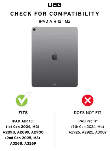 UAG Plyo LT iPad Air 13 (2024/2025) Hoes Book Case Transparant Zwart afbeelding 3
