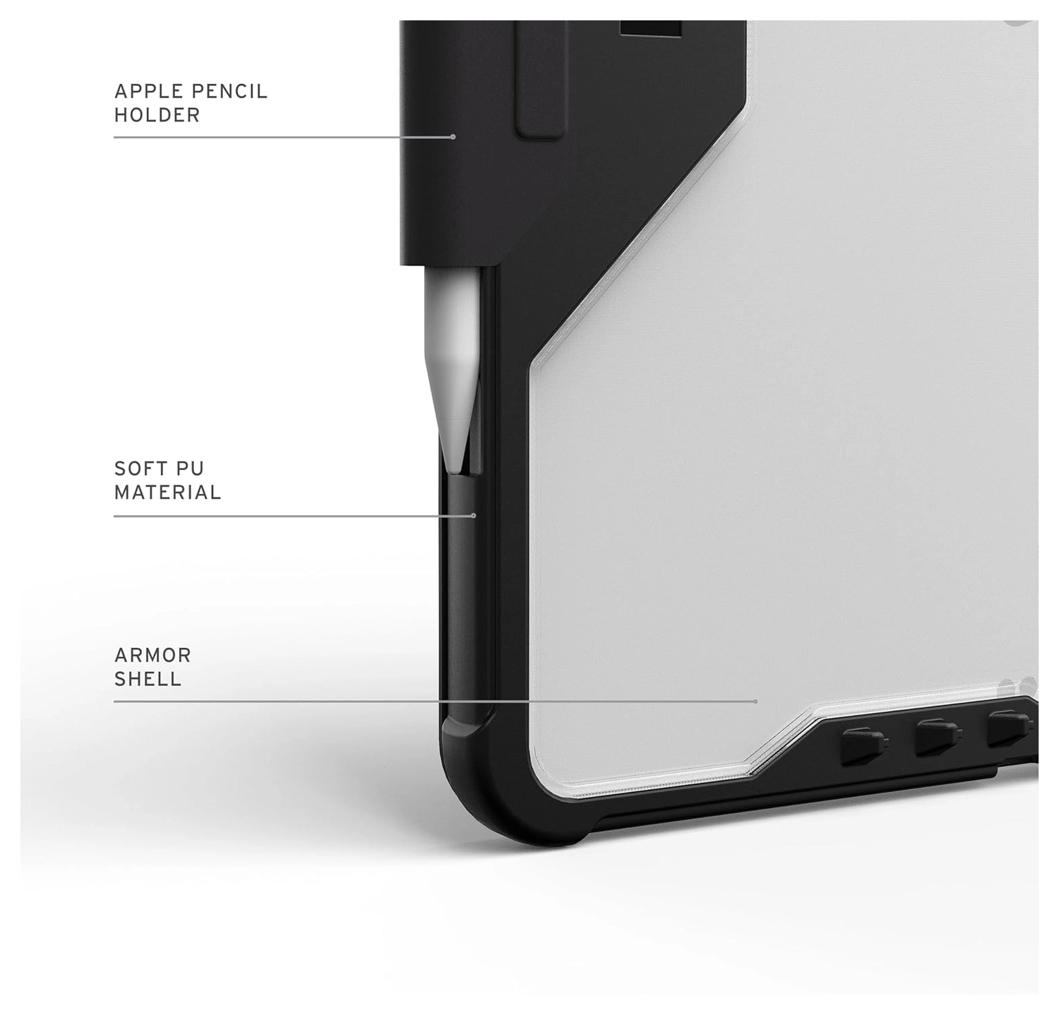 UAG Plyo LT iPad Air 13 (2024/2025) Hoes Book Case Transparant Zwart afbeelding 4
