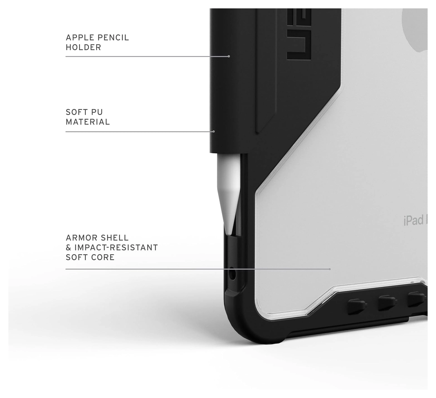 UAG Plyo LT iPad Pro 11 (2024/2025) Hoes Book Case Transparant Zwart afbeelding 4