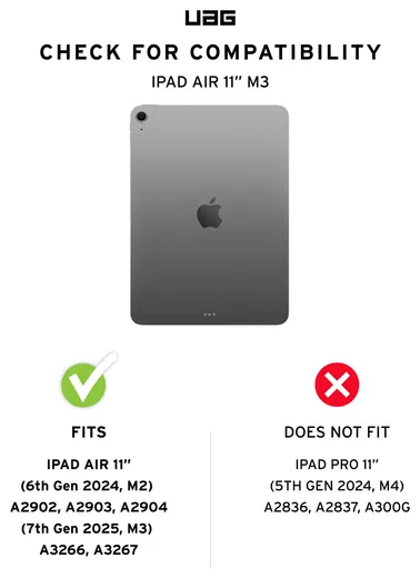 UAG Plyo LT iPad Air 11 (2024/2025) Hoes Book Case Transparant Zwart afbeelding 3