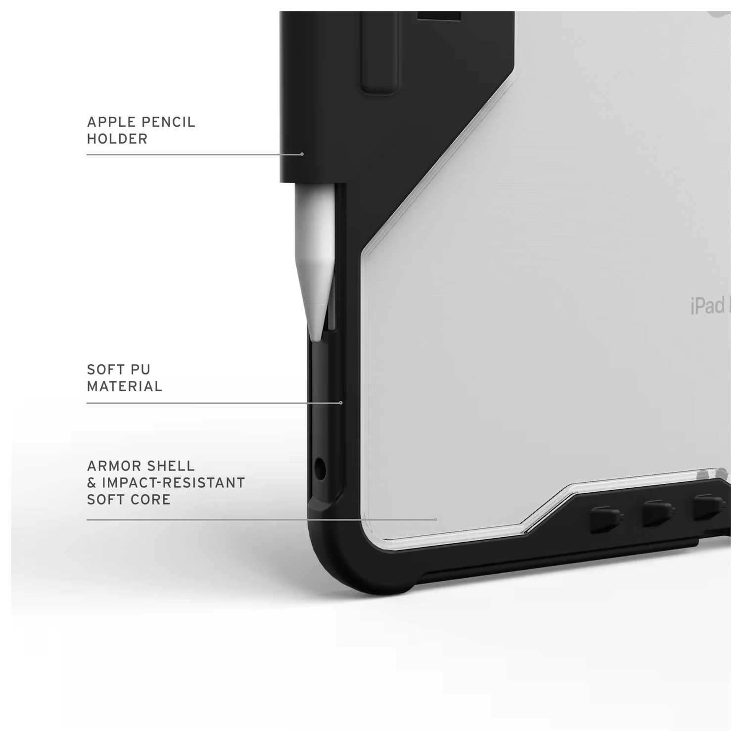 UAG Plyo LT iPad Pro 13 (2024/2025) Hoes Book Case Transparant Zwart afbeelding 4
