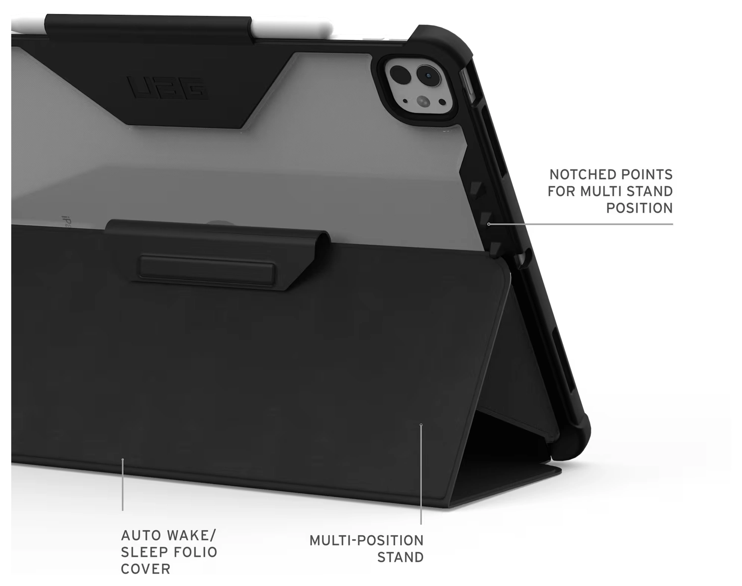 UAG Plyo LT iPad Pro 13 (2024/2025) Hoes Book Case Transparant Zwart afbeelding 7