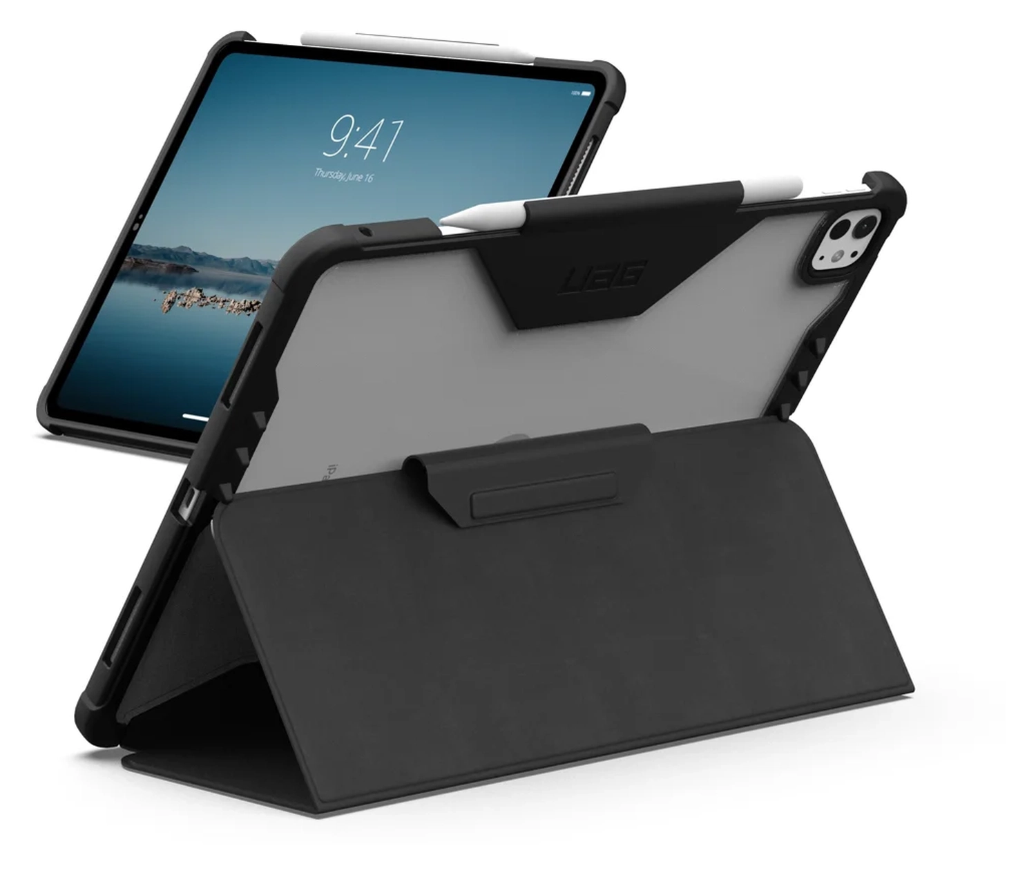 UAG Plyo LT iPad Pro 13 (2024/2025) Hoes Book Case Transparant Zwart afbeelding 1