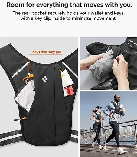 Spigen Dynamic Shield Running Vest Hardloopvest M‑L Zwart afbeelding 2