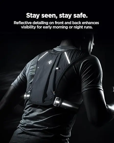 Spigen Dynamic Shield Running Vest Hardloopvest M‑L Zwart afbeelding 6