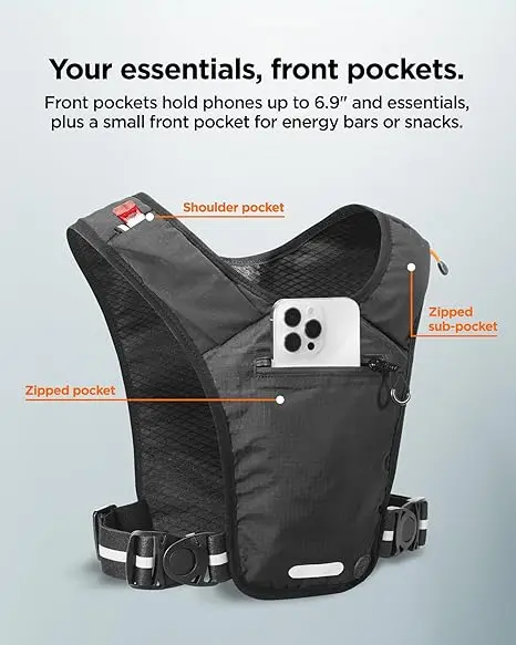 Spigen Dynamic Shield Running Vest Hardloopvest M‑L Zwart afbeelding 5