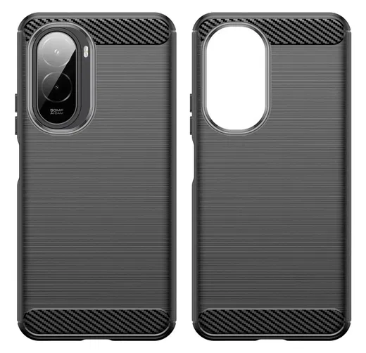 Xiaomi Poco M7 Hoesje Geborsteld TPU Flexibele Back Cover Zwart afbeelding 2