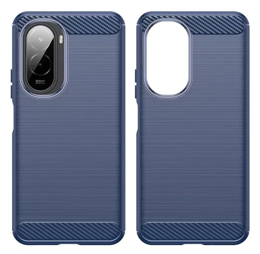 Xiaomi Poco M7 Hoesje Geborsteld TPU Flexibele Back Cover Blauw afbeelding 2