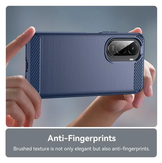 Xiaomi Poco M7 Hoesje Geborsteld TPU Flexibele Back Cover Blauw afbeelding 6