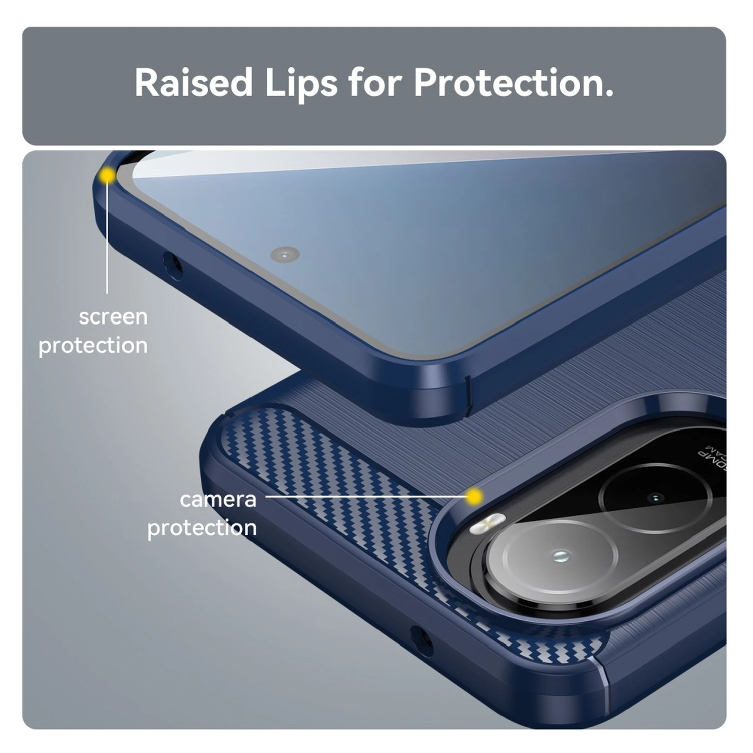 Xiaomi Poco M7 Hoesje Geborsteld TPU Flexibele Back Cover Blauw afbeelding 7