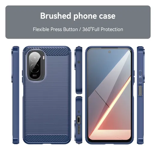 Xiaomi Poco M7 Hoesje Geborsteld TPU Flexibele Back Cover Blauw afbeelding 8