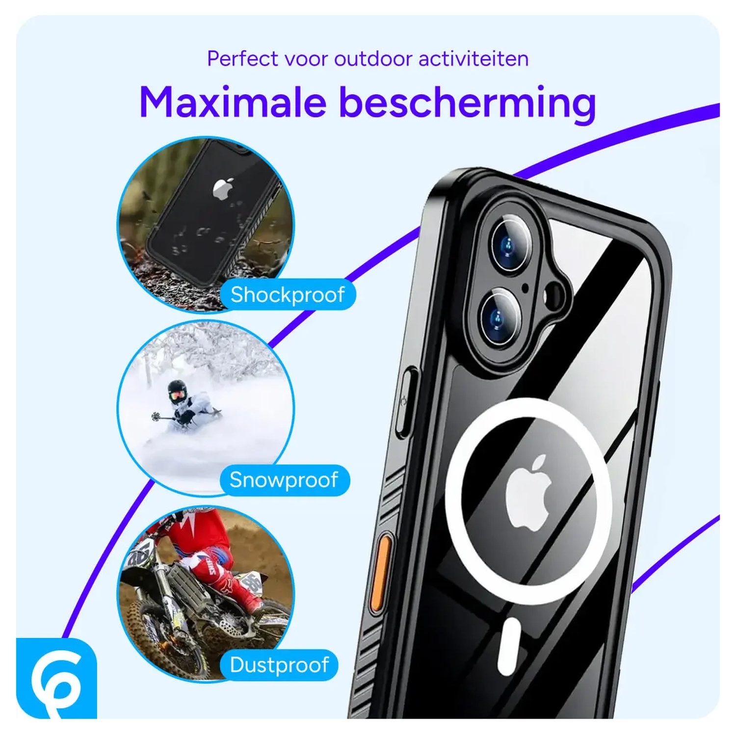 SBG Outdoor Case Google Pixel 10 Pro Waterdicht met MagSafe / Qi2 Zwart afbeelding 2