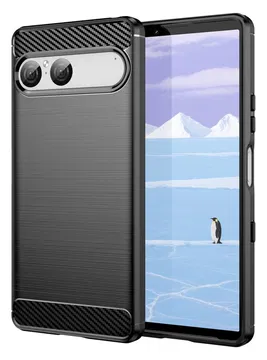 Sony Xperia 10 VII Hoesje Geborsteld TPU Flexibele Back Cover Zwart