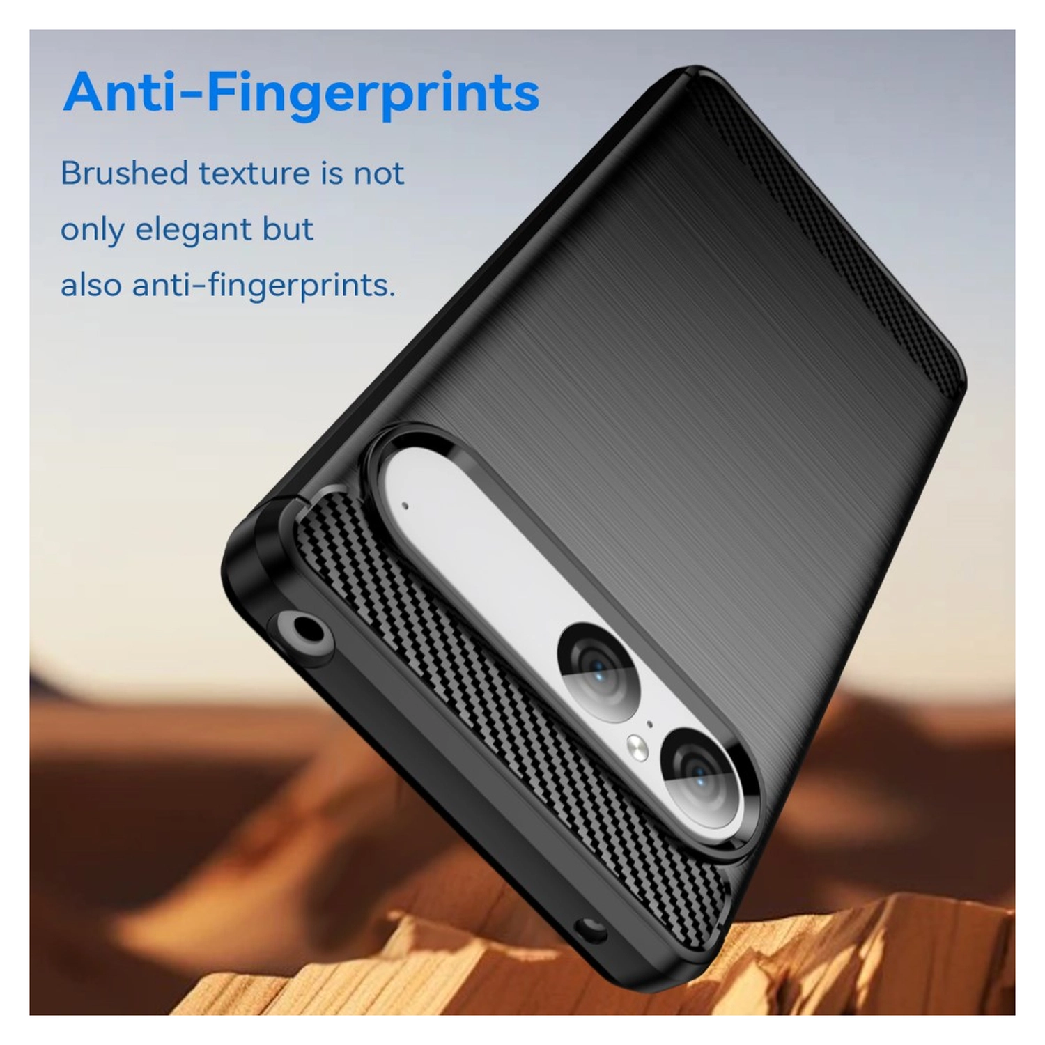 Sony Xperia 10 VII Hoesje Geborsteld TPU Flexibele Back Cover Zwart afbeelding 4