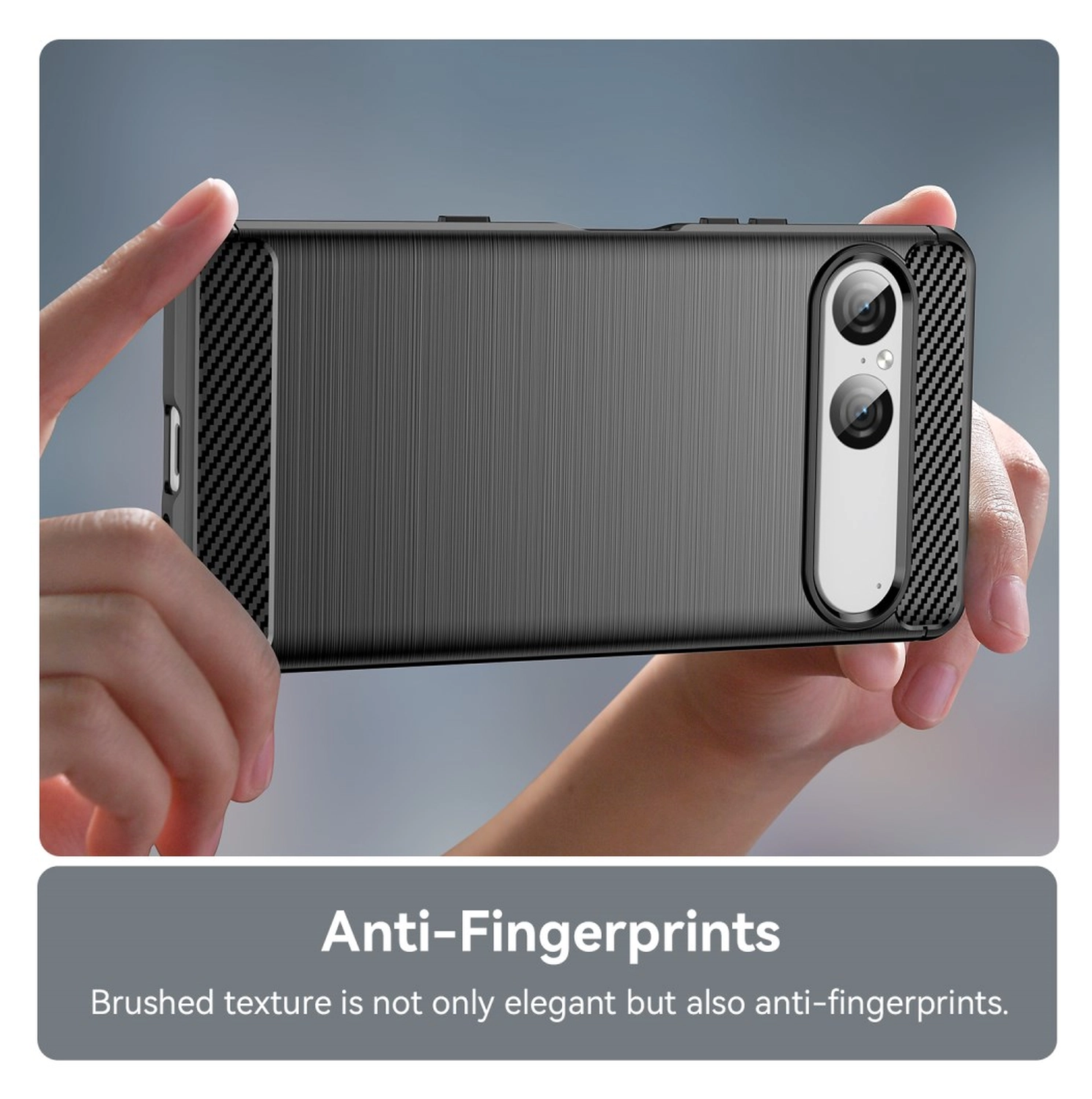 Sony Xperia 10 VII Hoesje Geborsteld TPU Flexibele Back Cover Zwart afbeelding 6