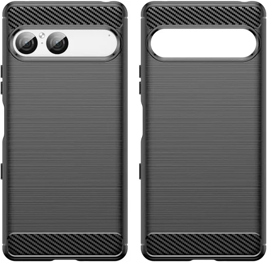 Sony Xperia 10 Vll Hoesje Geborsteld TPU Flexibele Back Cover Zwart afbeelding 2