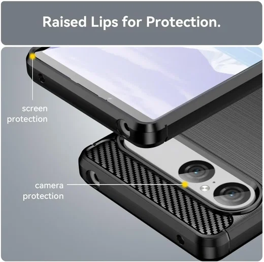 Sony Xperia 10 Vll Hoesje Geborsteld TPU Flexibele Back Cover Zwart afbeelding 7