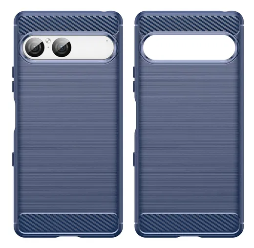 Sony Xperia 10 VII Hoesje Geborsteld TPU Flexibele Back Cover Blauw afbeelding 2