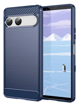Sony Xperia 10 VII Hoesje Geborsteld TPU Flexibele Back Cover Blauw